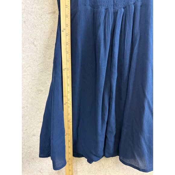 PACSUN LA Hearts Women's Dress Front Tie Babydoll Mini Blue Rayon Size Small - Picture 8 of 11